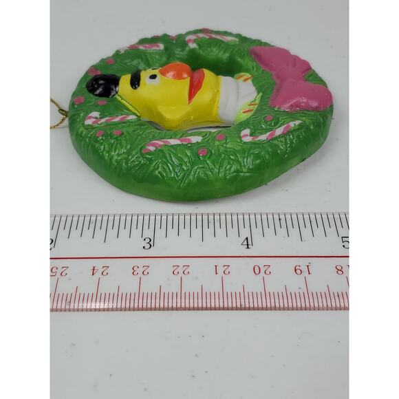 Muppets Inc Vintage 1988 Sesame Street Christmas Ornament Burt in Wreath Ceramic - Picture 10 of 10